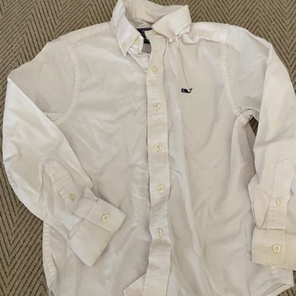 Vineyard Vines Boys White Button-Down White Shirt – Size 6